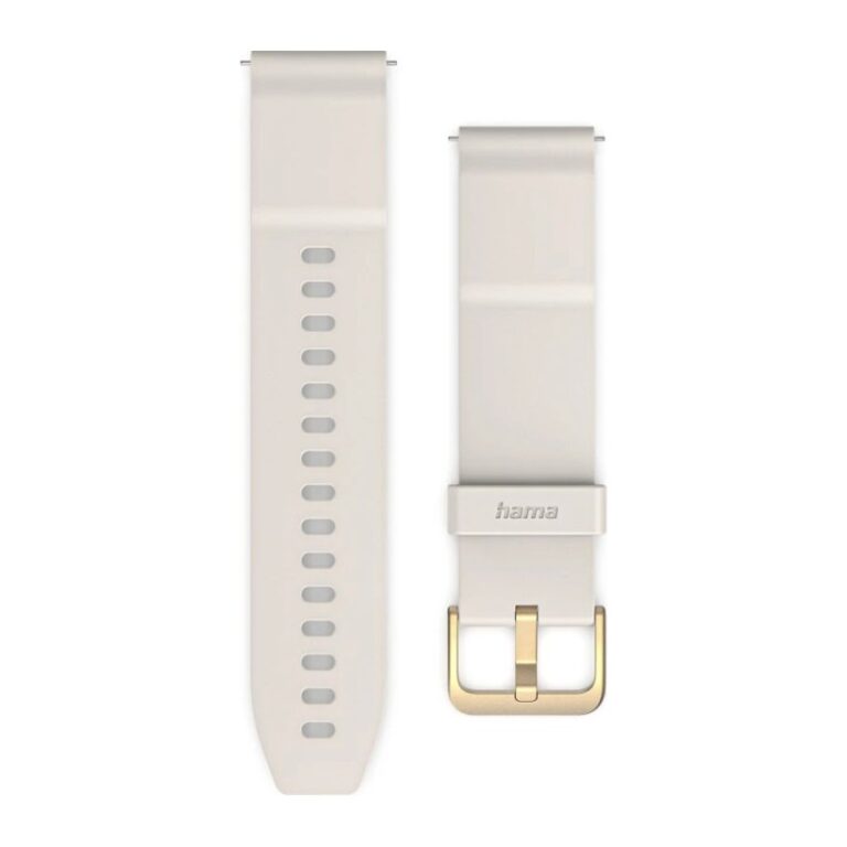 Hama 00178658 NFC Payment Smartwatch Band Silicone 20mm Width Beige Stainless Steel Buckle