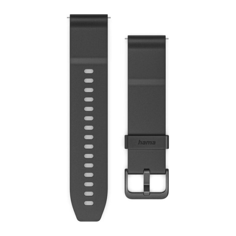 Hama 00178659 NFC Smartwatch Band Silicone Strap Black 22mm Width Compatible with Any Brand Contactless Payment