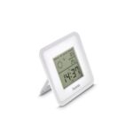Hama Borneo Indoor Electronic Thermometer with Digital Clock and Temperature Display 0 to 50 C White Battery Operated