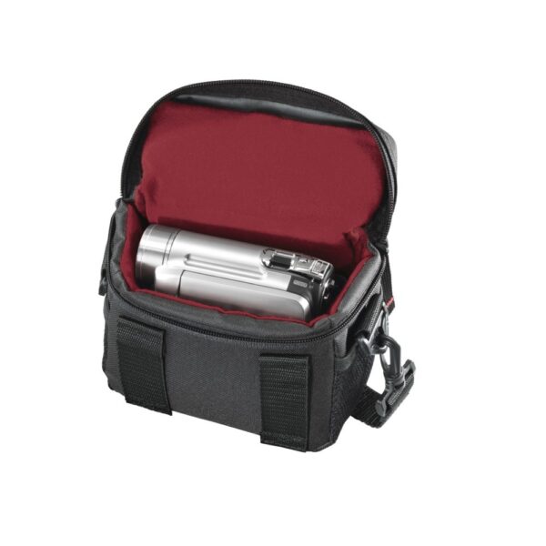 Hama Valletta Compact Case Black Polytex Shoulder Strap Side Pocket Scratch Resistant 155 x 100 x 130 mm