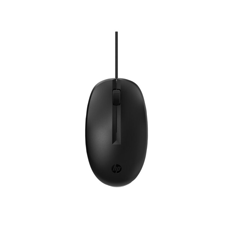 HP 125 Wired Mouse USB Type-A 1200 DPI 3 Buttons Ambidextrous Black