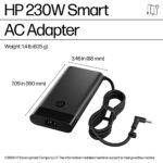 HP 230W Smart AC Adapter 19.5V 4.5mm Connector Black for Laptop