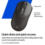 HP 405 Quiet Wireless Mouse Bluetooth 5.2 and 2.4 GHz RF 1200 DPI Silent Click 24 Month Battery Black