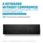HP 455 Programmable Wireless Keyboard Full Size Numeric Keypad Membrane Switch Black Compatible with Windows 10 11 and macOS