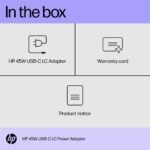 HP 45W USB-C LC Power Adapter for Chromebook PCs AC to DC Fast Charging