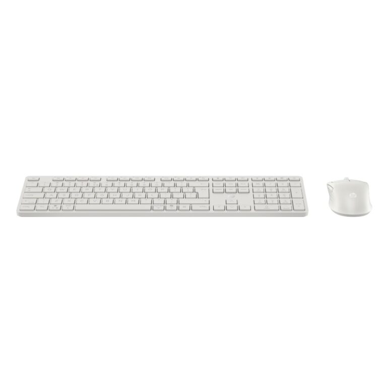 HP 495C Multi-Device Keyboard and Mouse Combo Wireless Full-size Numeric Keypad Silent Low-profile Keys White