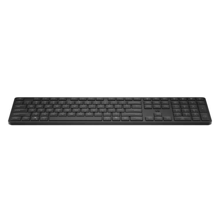 HP 495K Multi-Device Wireless Keyboard Full-Size with Numeric Keypad Silent Plunger Keys Bluetooth 2.4GHz Black