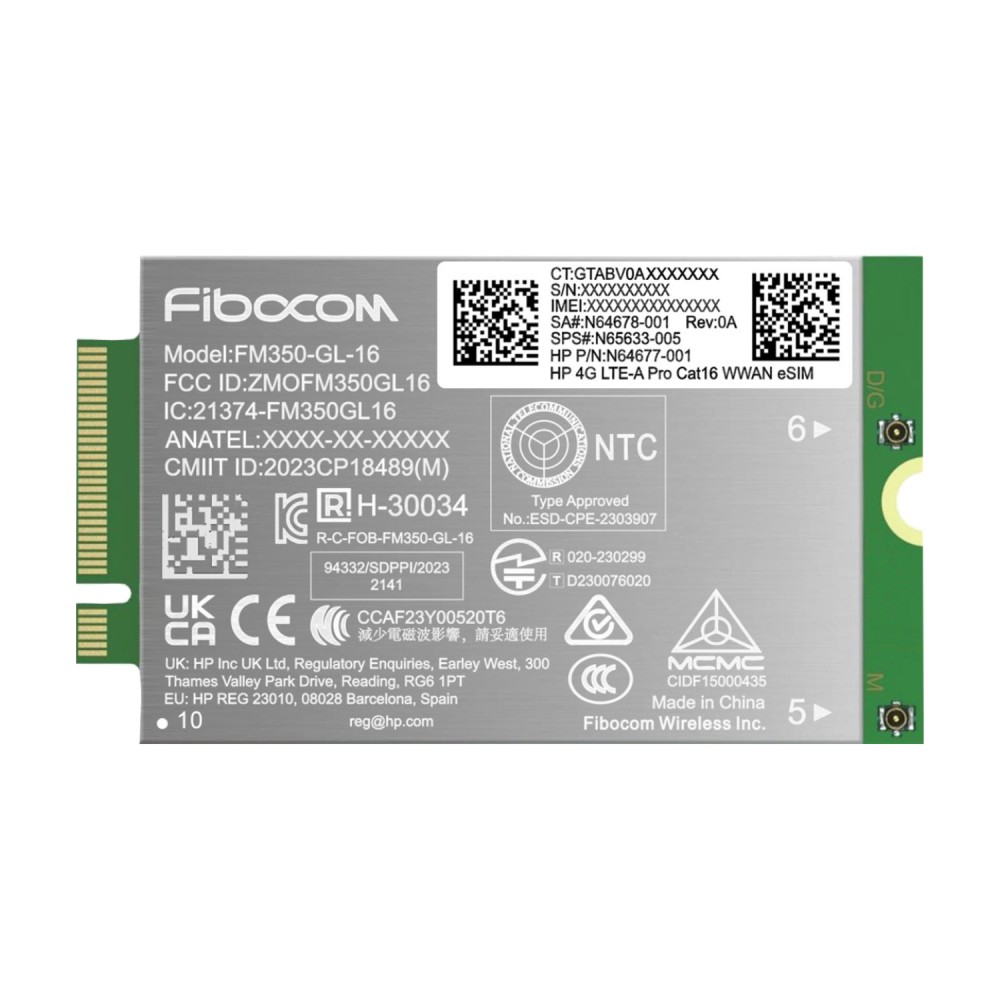 HP 4G LTE-A Pro Cat16 WWAN Internal Card for HP G11 Series Laptops HP 4G LTE-A Pro Cat16 WWAN Internal Card for HP G11 Series Laptops