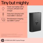 HP 65W GaN USB-C Laptop Charger Black 1m Cable Power Adapter