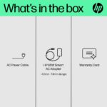 HP 65W Smart AC Adapter for ProBook EliteBook ZBook ChromeBook and Spectre Laptops Black