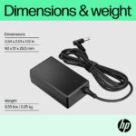 HP 65W Smart AC Adapter for ProBook EliteBook ZBook ChromeBook and Spectre Laptops Black
