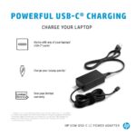 HP 65W USB-C AC Power Adapter for HP EliteBook ProBook Dragonfly Chromebook Laptops Black