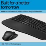 HP 685 Comfort Dual-Mode Wireless Keyboard and Mouse Combo Black Full-size 4000 DPI Silent Keys