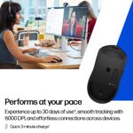 HP 705 Rechargeable Wireless Mouse 6000 DPI 8 Buttons 7 Programmable Silent Click Bluetooth 5.2 Black