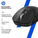 HP 705 Rechargeable Wireless Mouse 6000 DPI 8 Buttons 7 Programmable Silent Click Bluetooth 5.2 Black