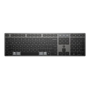 HP 725 Multi-Device Rechargeable Wireless Keyboard Full-size Black Silent Keys Bluetooth RF