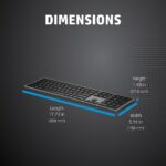 HP 975 Dual-Mode Wireless Keyboard Full-size Scissor Switch Bluetooth RF Rechargeable Backlit Black