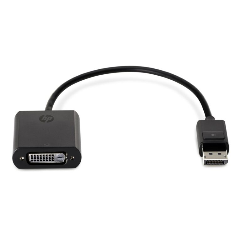 HP DisplayPort to DVI Adapter 0.2m Male to Female Black Compatible with ProBook Elitebook ZBook