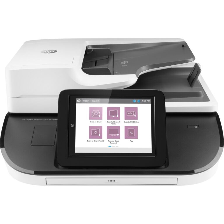 HP Flow 8500 fn2 Flatbed and ADF Scanner 600 x 600 DPI 100 ppm 150 Sheet Capacity Network USB Ethernet