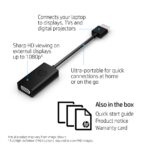 HP HDMI to VGA Adapter 0.045 m Black HDMI Male to VGA Female Connector for Notebooks