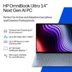 HP OmniBook Ultra 14 Laptop 14" 2K OLED Touchscreen Snapdragon X2P-64-100 16GB 512GB SSD Windows 11 Stone Blue