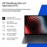 HP OmniBook Ultra Laptop 14" 3K OLED 120Hz Core Ultra 7 16GB 512GB SSD Windows 11 Eclipse Gray Copilot+ PC