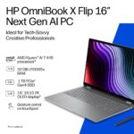 HP OmniBook X Flip 2-in-1 Laptop 16" OLED Touchscreen AMD Ryzen AI 5 16GB 512GB SSD Wi-Fi 7 Windows 11 Silver