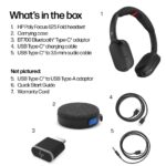 HP Poly Focus 625 Wireless Bluetooth Headset with Active Noise Cancelling and Charging Stand Black