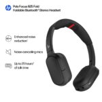 HP Poly Focus 625 Wireless Bluetooth Headset with Active Noise Cancelling and Charging Stand Black