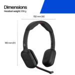 HP Poly Focus 625 Wireless Bluetooth Headset with Active Noise Cancelling and Charging Stand Black
