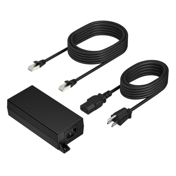 HP Poly PoE++ 65W 2.5G Adapter with 3.66m CAT6A Cable and Power Cord Black