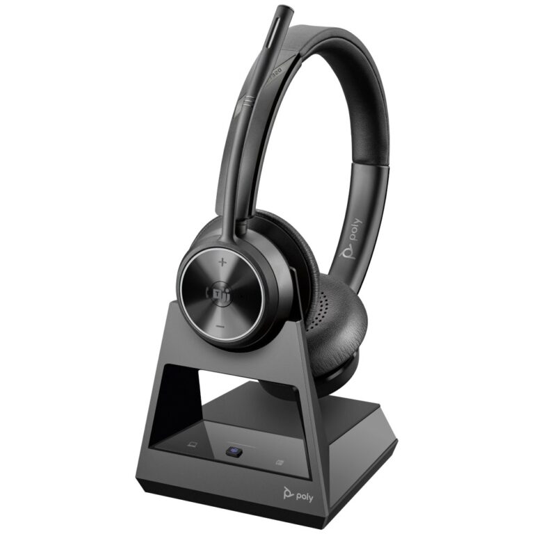 HP Poly Savi 7320 Headset DECT Wireless Stereo Noise Canceling Black