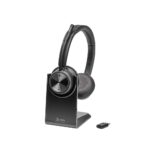 HP Poly Savi 7320 UC Wireless DECT Headset Binaural Boom Mic USB Type-A Black
