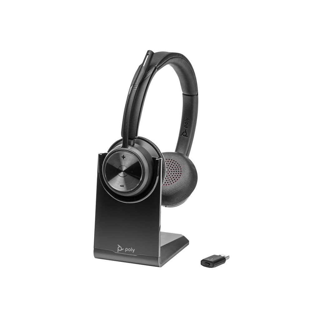 HP Poly Savi 7320 UC Wireless DECT Headset Binaural Boom Mic USB Type-A Black HP Poly Savi 7320 UC Wireless DECT Headset Binaural Boom Mic USB Type-A Black