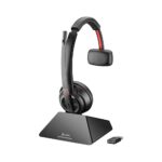 HP Poly Savi 8210 Monaural DECT Wireless Headset with Noise Canceling Microphone 13 Hours Talk Time Black