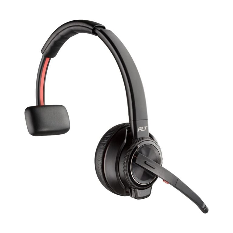 HP Poly Savi 8210 Monaural DECT Wireless Headset with Noise Canceling Microphone 13 Hours Talk Time Black