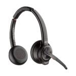 HP Poly Savi 8220 UC Wireless Headset with DECT and Bluetooth, Active Noise Cancelling, Boom Mic, Binaural, Black