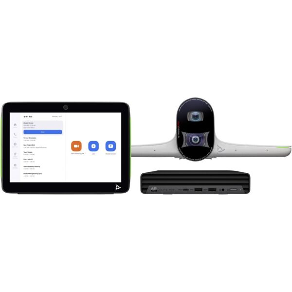 HP Poly Studio E70 Large Room Bundle for Zoom Rooms Conferencing System 4K Ultra HD Camera 20 MP 140 Degree FOV 10 Person