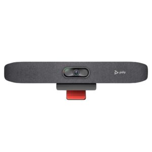 HP Poly Studio R30 USB Video Bar 4K Ultra HD PTZ Control 110° FOV Built-in Microphone and Speakers Grey