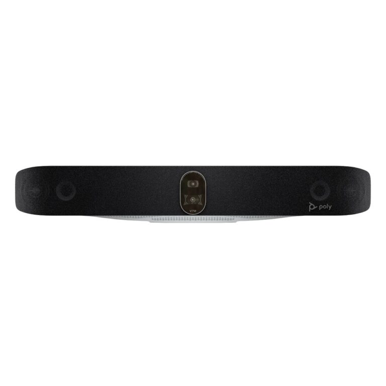 HP Poly Studio V72 USB Video Bar 4K Ultra HD Dual Camera 120° View Wi-Fi 6 White Built-in Microphone and Speakers