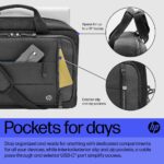 HP Renew Executive 16-inch Laptop Bag Messenger Case Water Resistant Black 100% Recycled Plastic