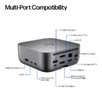 HP Thunderbolt 4 Ultra G6 Dock 180W Power Delivery HDMI 2.1 DisplayPort 1.4 Ethernet Grey