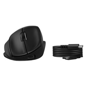 HP Tilt Ergonomic Mouse 725M Wireless Bluetooth 6000 DPI Rechargeable Vertical Scroll Black Right Hand