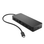 HP Universal USB-C Multiport Hub USB 3.2 HDMI 2.0 DisplayPort 1.2 Ethernet Power Delivery 4K 60Hz Black