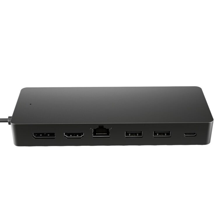 HP Universal USB-C Multiport Hub USB 3.2 HDMI 2.0 DisplayPort 1.2 Ethernet Power Delivery 4K 60Hz Black