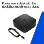 HP USB-C 100W G6 Docking Station with 4K HDMI 2.1 2x DisplayPort 1.4 2.5GbE Ethernet and USB 3.2 Ports for HP PCs Black