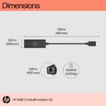 HP USB-C to RJ45 Adapter G2 USB Type-C to RJ-45 Ethernet Port Black 0.1 m