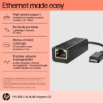 HP USB-C to RJ45 Adapter G2 USB Type-C to RJ-45 Ethernet Port Black 0.1 m