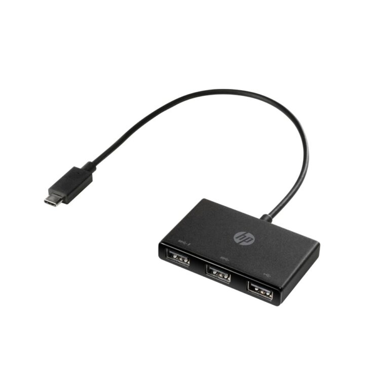 HP USB-C to USB-A Hub 3 Ports USB 3.2 Gen 1 Black Adapter