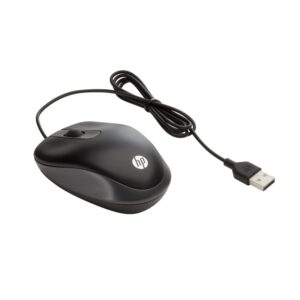 HP USB Travel Mouse Wired Optical 1000 DPI Black Ambidextrous Type-A Interface for PC Laptop Office